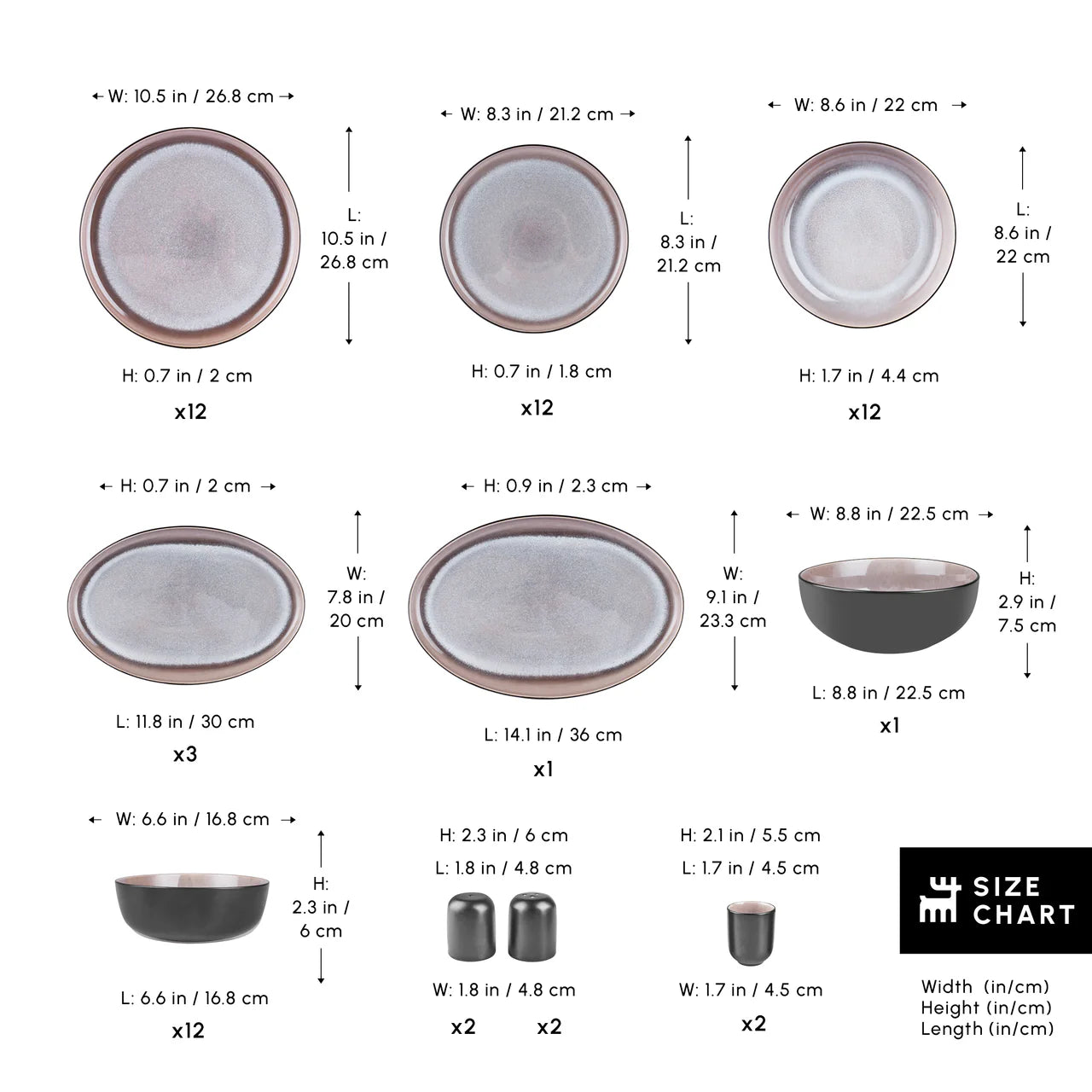 Earth Collection Mercure — 59-Piece Stoneware Set for 12