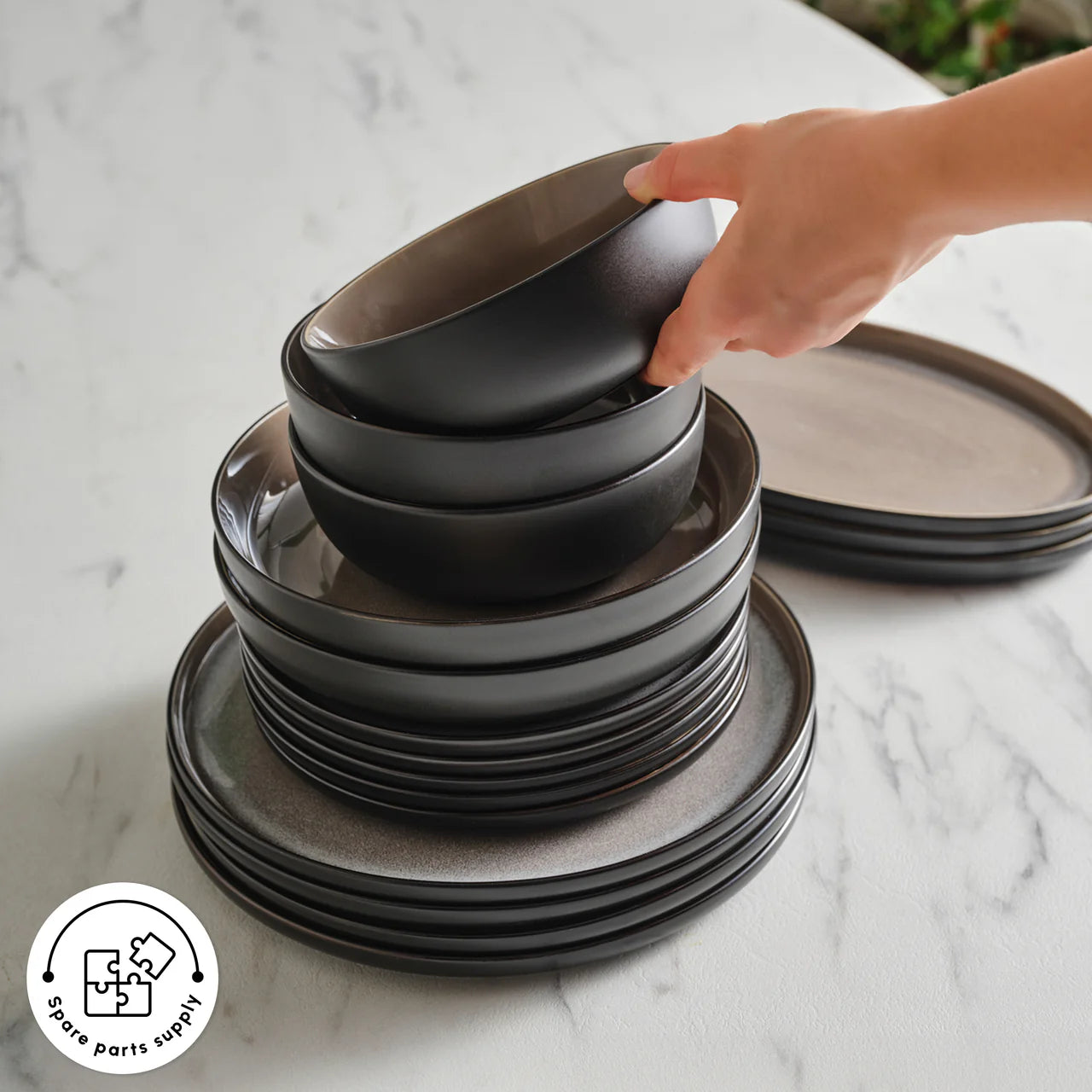 Earth Collection Mercure — 59-Piece Stoneware Set for 12