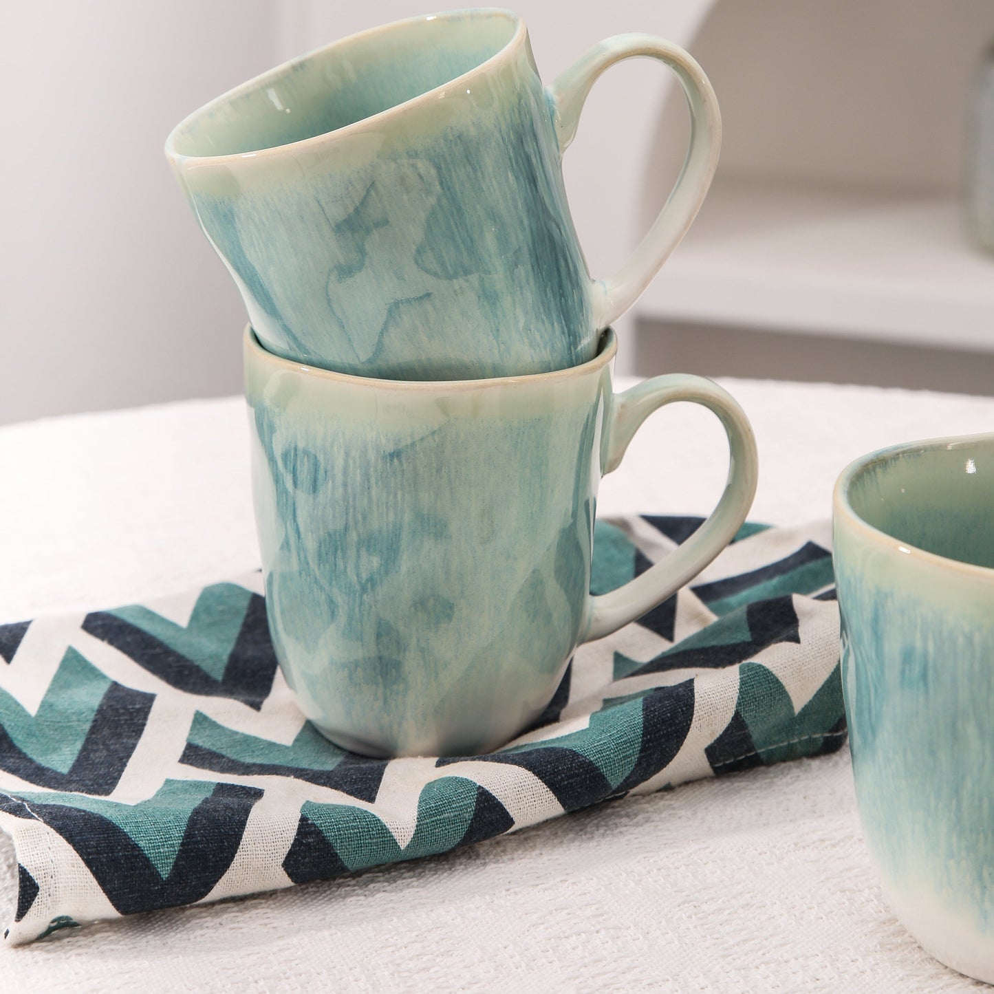 Aqua Blue Organic Mug Set