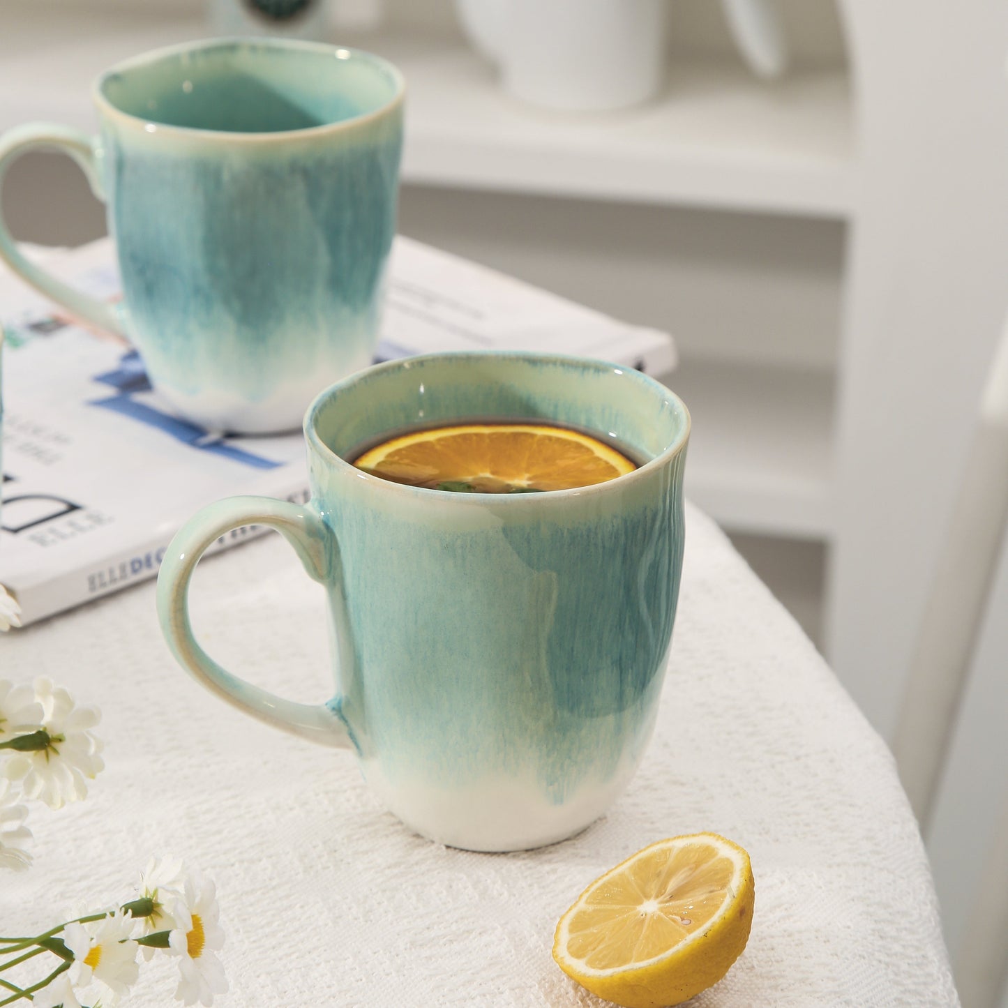 Aqua Blue Organic Mug Set